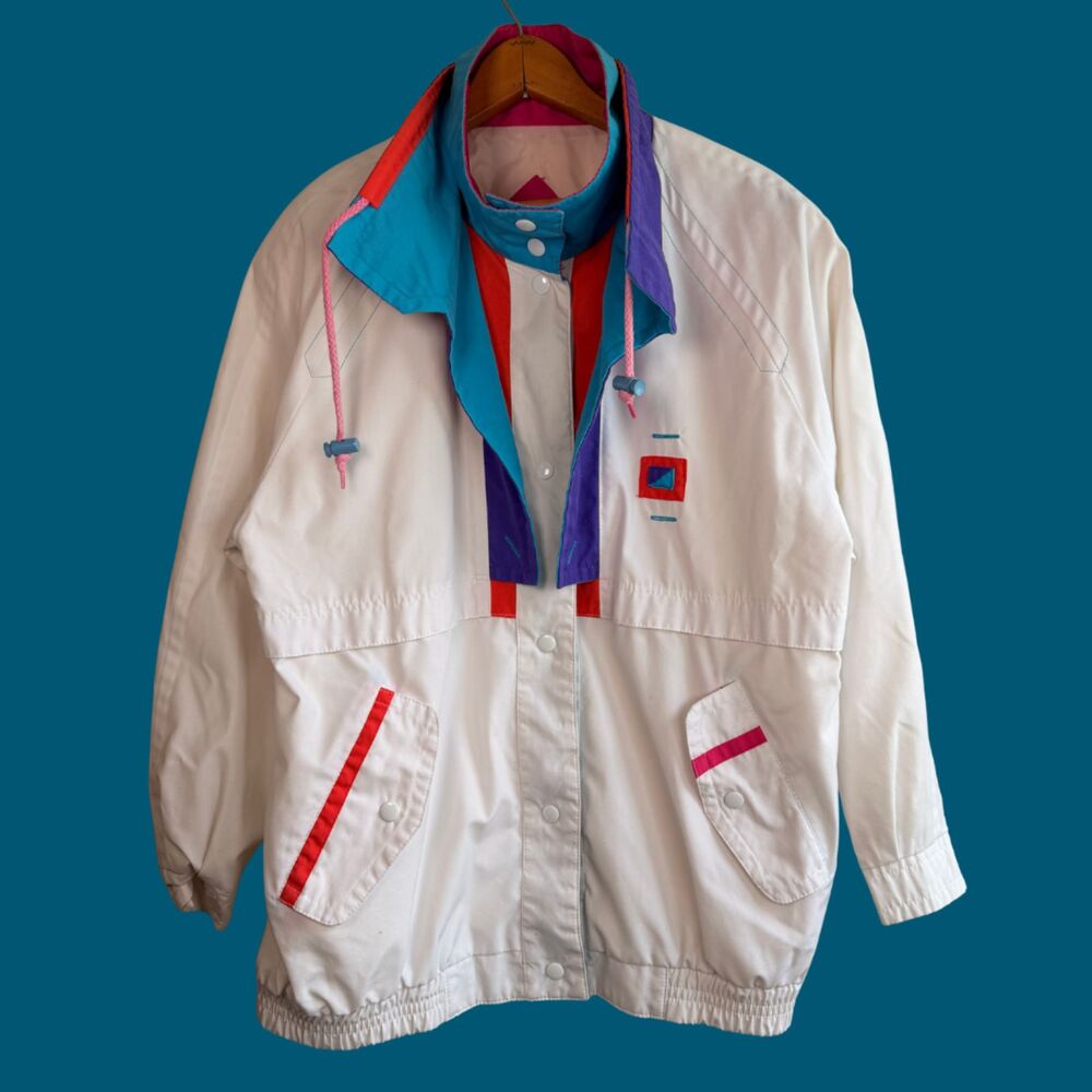 Vintage Current Seen Oversized Button Down Lined Windbreaker Jacket